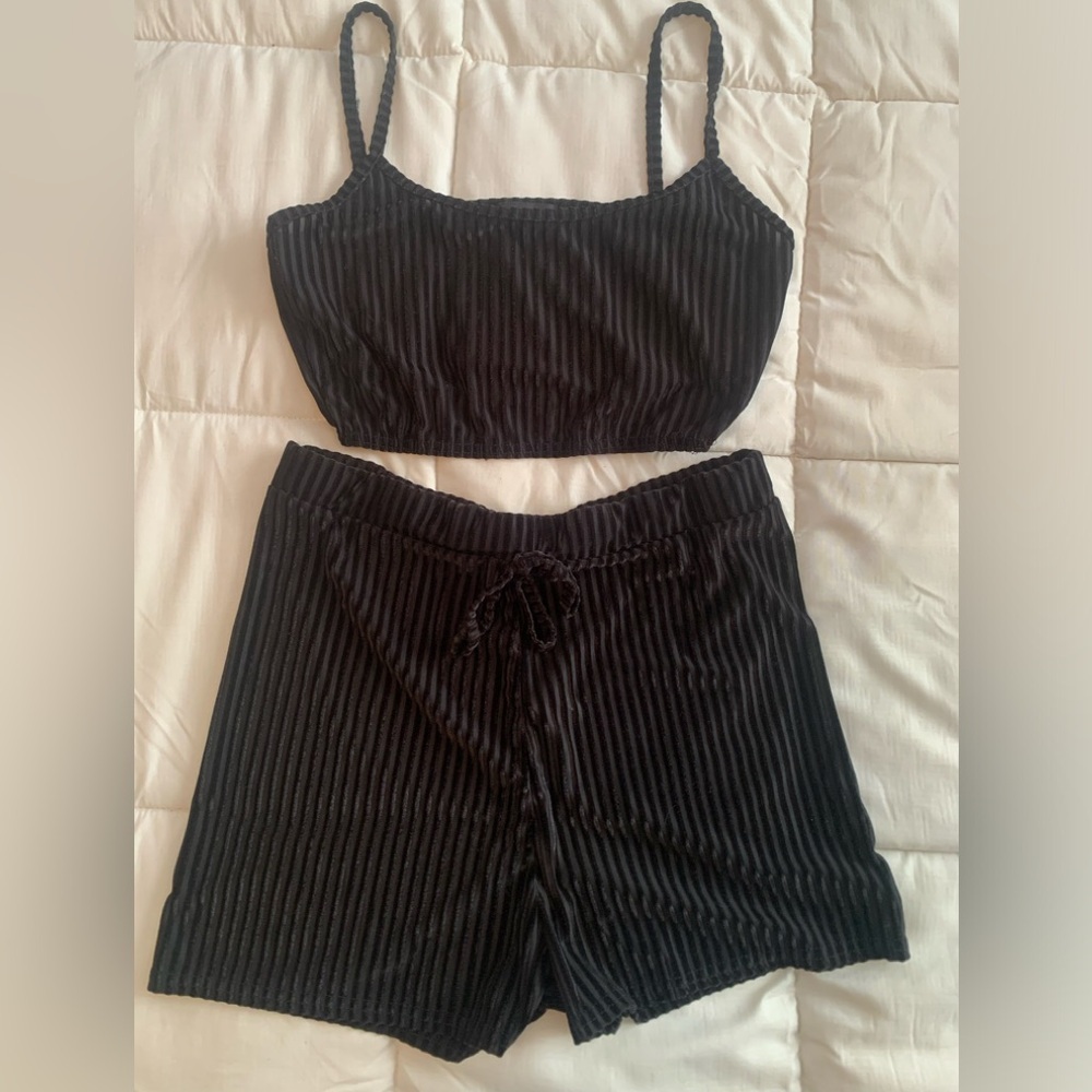 Womens Pretty Little Thing Black Pajama Short Set